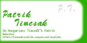 patrik timcsak business card